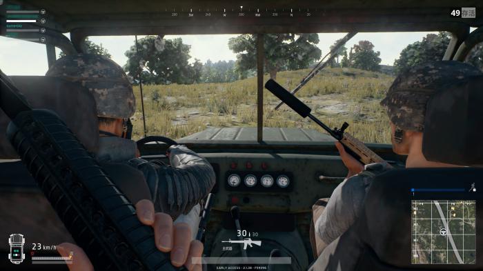 绝地求生在车里怎么打不中人3