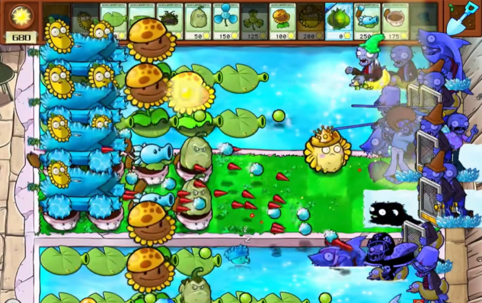 植物大战僵尸杂交版寒冰加农炮3怎么打1