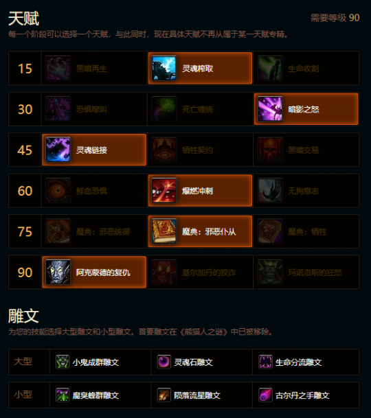 魔兽世界熊猫人之谜恶魔术天赋雕文推荐1