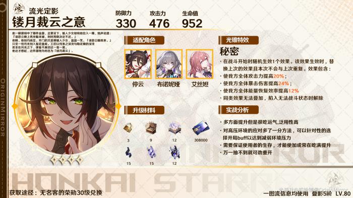 崩坏星穹铁道镂月裁云之意适合谁1