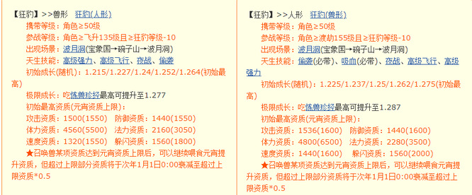 梦幻西游狂豹和童子的差别是什么2