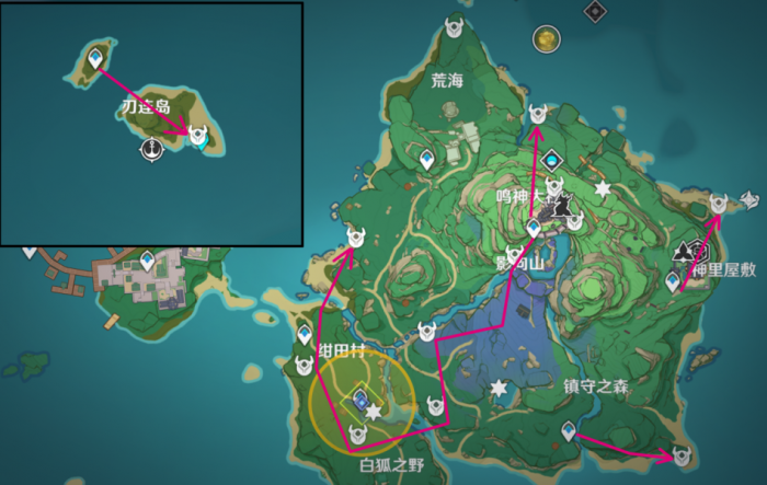 原神稻妻野伏众讨伐路线有哪些3