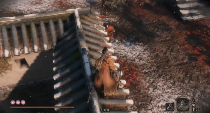 只狼影逝二度武士大将山内典膳怎么打1