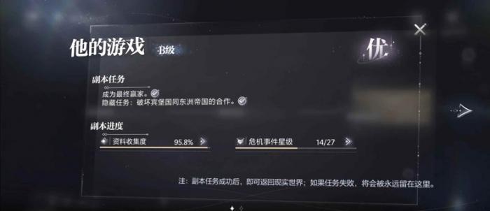 世界之外他的游戏结局1