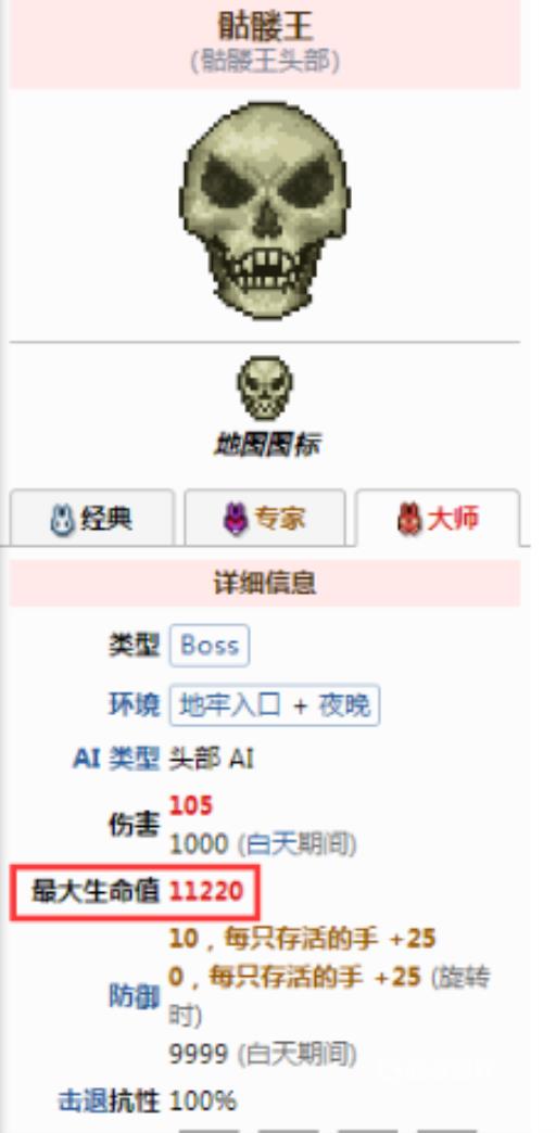 泰拉瑞亚大师骷髅王要多少爆炸兔?3