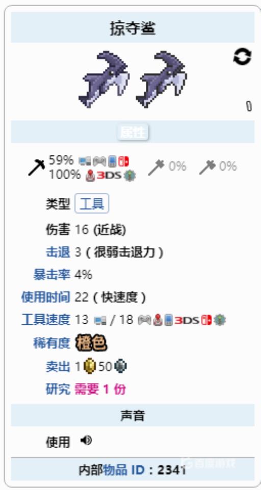 泰拉瑞亚鲨鱼镐怎么获得?5