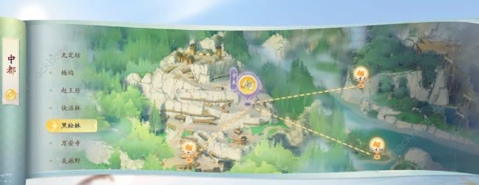 射雕手游黑松林进阶宝藏图位置大全_射雕手游隐藏剑飞在哪里