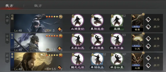 率土之滨马超前期带什么技能1