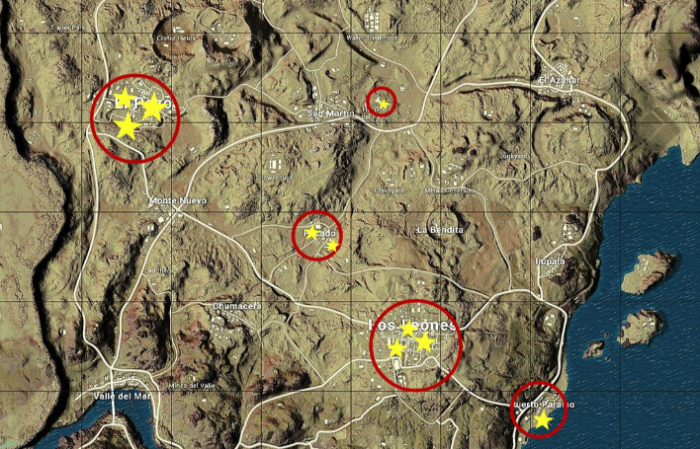 绝地求生98k哪里比较多1