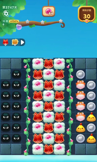 开心消消乐3747关怎么过1