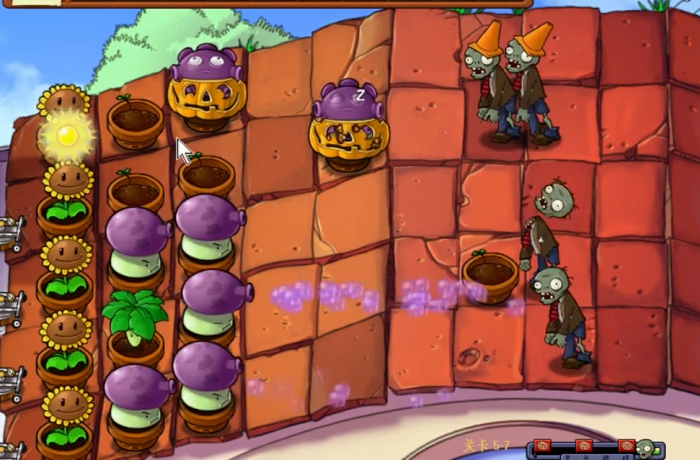 植物大战僵尸95版57怎么过2