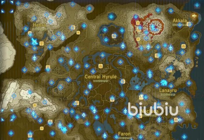 塞尔达传说荒野之息神庙地图位置在哪 荒野之息全神庙位置地图解析